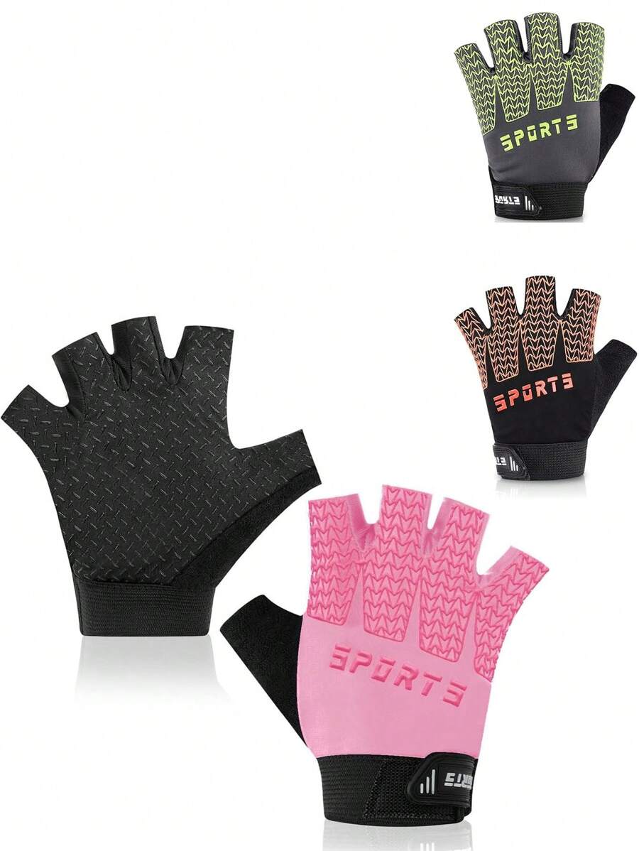 儿童运动手套，儿童半指手套，儿童男童女童骑行手套，儿童钓鱼手套，适合骑行露营钓鱼户外运动