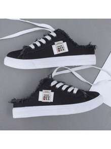 春季新款白色平底休闲帆布便鞋