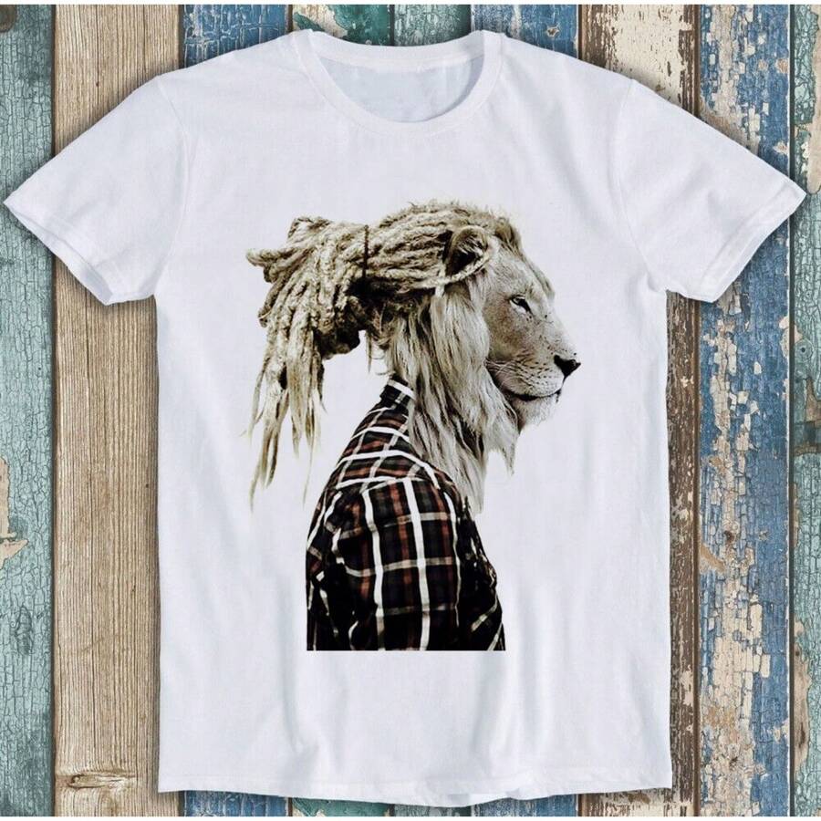 Lion  Hair Jamaican Best Seller Meme Funny Gift Tee T Shirt 1953 - 白色 - 查看 1