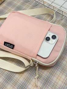 Bolso bandolera con cremallera disponible en múltiples colores: Bolso de teléfono de color liso y sencillo para uso casual diario, Bolso de teléfono de nailon personalizado y en diagonal, Bolso de hombro de viaje para mujer, Regalo perfecto para Hallowen, Navidad y Acción de Gracias