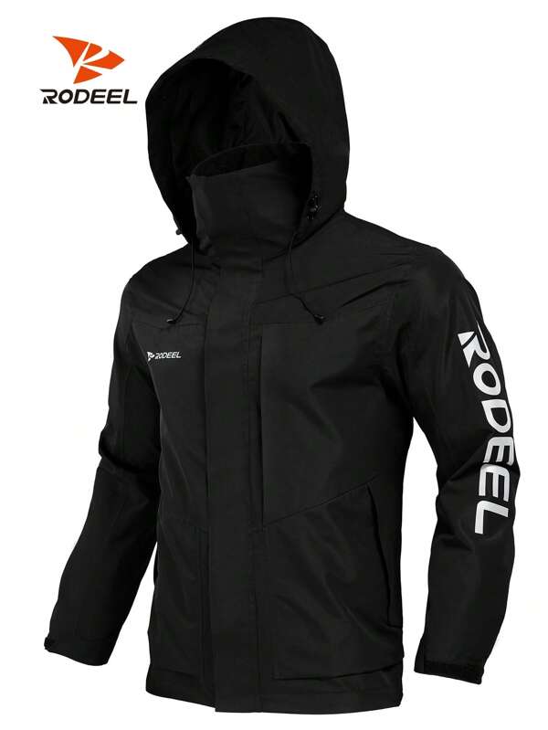 RODEEL Men's Waterproof & Windproof Jacket Windbreaker With Foldaway Hood For Outdoor Events Fishing & Daily Wear