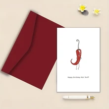 1张创意趣味生日贺卡 - 卡通植物设计，适合送给丈夫、妻子、女朋友、男朋友 - 英文文字，日常办公用品 - 彩色 - 查看 5