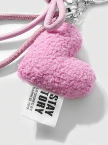1pc Fashionable Exquisite Sweet Luxurious High-Quality Plush Heart Leather Bowknot Keychain Suitable For Women And Girls Daily Wear Holiday Gift Bridesmaid Gifts Bows Y2K Accessories Lanyard For Keys - Multicolor - View 4