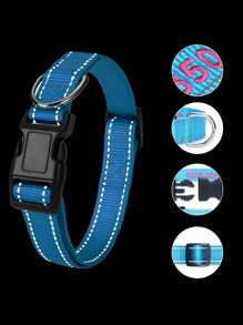 Gepersonaliseerde hondenhalsband, gepersonaliseerd met geborduurde naam van huisdier en telefoonnummer, 4 verstelbare maten: extra klein, klein, medium, groot, met snelsluiting en D-ring