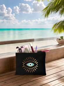 Set de bolso tipo tote con estampado de ojo maligno: Bolso tote para mujer con un neceser a juego, bolso grande de gran capacidad y sencillo, bolso de mano casual y portátil, bolso de compras multifuncional, neceser de viaje, apto para bodas, trabajo, desplazamientos, cumpleaños, vacaciones, playa, vuelta al colegio, uso diario, es un regalo ideal para mujeres, madres, profesores, amigos, damas de honor, estudiantes, regalo del Día del Maestro, regalo del Día de la Madre, el regalo perfecto para familiares y amigos