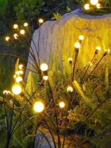 1 件 10 LED 太阳能户外花园灯 - 高效节能，触摸控制景观照明，抛光镍表面，易于安装在草坪和庭院装饰杆上，太阳能花园灯