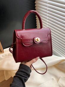 Minimalist Style Flap Square Bag, Vintage Oil Pattern Simple Handbag, Fashionable Versatile Shoulder & Crossbody Bag For Women, Best Mother's Day Gifts Women
