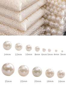5-400顆 3-25mm 光滑ABS仿圓珠，帶孔，純白米色散珠，直孔珠，可用於製作珠寶手鍊、腳鍊、項鍊，非常適合製作手機鍊與配件 - 原子 - 查看 5
