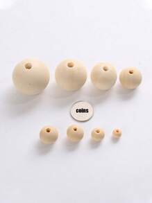 100 Pezzi Perline Di Legno Naturali, Foro Di 6-12 Mm, Forma Rotonda, Forniture Per La Realizzazione Di Gioielli Fai Da Te
