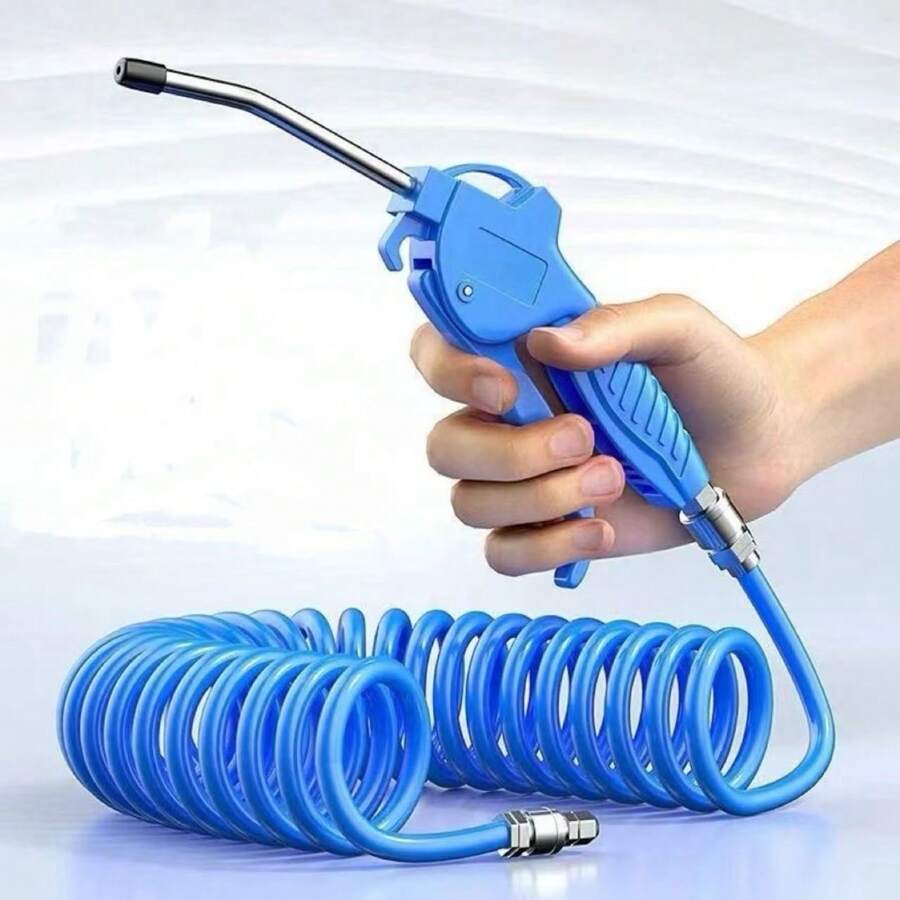 6米气动空气软管可伸缩螺旋软管 - 亮橙色 - 查看 1