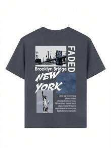 Tween Boy 休闲趣味图案印花圆领短袖 T 恤，夏季上衣