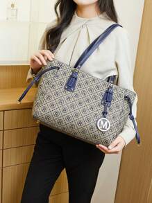 Oversized Umhängetasche, Handtasche mit großem Fassungsvermögen, modische & vielseitige Schulter Umhängetasche für Frauen, 2025 neue Farbblock Vintage Lässig Große Tasche