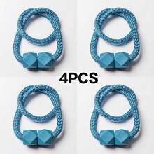 4 piezas de sujetadores de cortinas con imán fuerte y diseño de cuerda gruesa para dormitorio, sala de estar, cocina, accesorio de decoración del hogar de plástico duradero. - 2Negro2beige - Ver 3