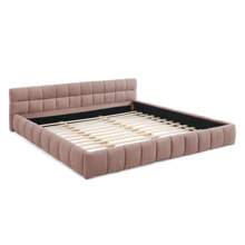 YOGLAD King Size Upholstered Bed Frame With Thick Fabric, Chenille Fabric Grounded Queen Size Platform Bed With Headboard And Solid Frame. No Box Spring Needed - 粉紅色(King Size) - 查看 5