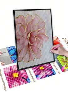 5D DIY Diamantmalerei Schöne Blumen, Diamant Kunst Bausatz Mosaik Heimdekoration Wandkunst, Geschenk für Freunde zu Weihnachten, Valentinstag, Halloween, Erntedankfest