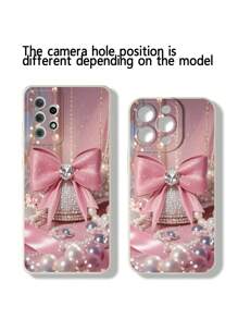 蝴蝶结彩绘防震手机壳，配有手工串珠花手链，适用于 iPhone 16/16 Pro/16 Plus/16 Pro Max、iPhone 14 Pro Max、iPhone 13、iPhone 12、iPhone XR、iPhone 7/8、Galaxy 系列和 Redmi 系列 - 彩色 - 查看 5