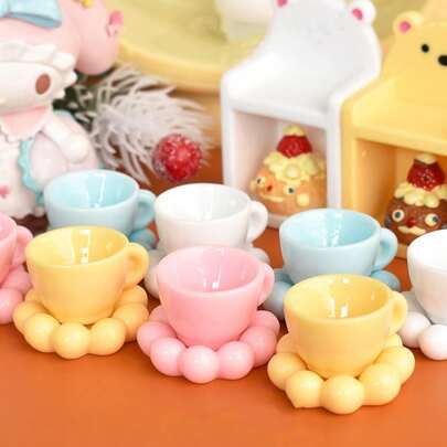 迷你可爱云盘、杯子、小装饰、树脂DIY配件、微型场景桌面装饰、娃娃屋装饰、微景观小摆件、DIY装饰、节日礼物、生日礼物、圣诞礼物、1/6 1/12比例娃娃装饰、娃娃屋配件、场景装饰、桌面迷你摆件
