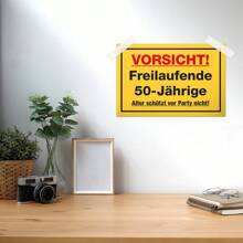 自由奔跑的 50 岁 - 30 X 20 厘米标志 - 50 岁生日 50 岁生日礼物 50 多岁女性礼物 女朋友 - 派对装饰生日贺卡生日装饰礼物创意 50 岁生日派对照相亭道具