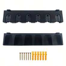 1pc Easy To Install Black Color Fishing Rod Wall Mount Rack, Sturdy , Holds Up To 6 Rods, Suitable For Outdoor, Home, Garage, Multi-Slot Design, Easy Storage, Space-Saving, Fits Various Fishing Rods, Ideal For Fishing Enthusiasts