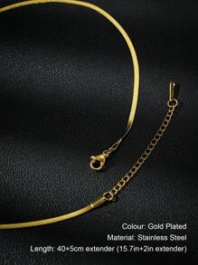 1 Stück zartes dünnes Herringbone Goldfarbenes Halskette, einfache Edelstahlkette Halskette für Frauen