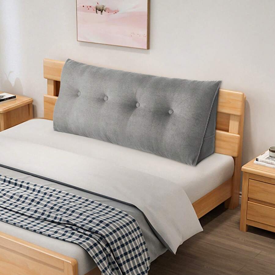 Nachttischkissen, PP-Baumwolle, Fensterkissen, verschiedene Größen erhältlich, grau, weich und bequem, geeignet für Bett, Sofa, Fenster 120*50*20cm - Grau - Übersicht 1