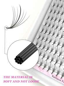 CoMango 300Fans C/D 7D Wispy Premade Fans Mi nối dài 0.07MM Lông mi giả dạng lông chồn nhọn Mi giả Wispy 3D Nga Volume Mi nối dài từng sợi, Cụm mi, Lông mi riêng lẻ, Lông mi, Lông mi giả - màu đen - Xem 2