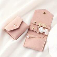 1PC/2PCS Mini Jewelry Storage Bag Travel Jewelry Storage Bag Soft Microfiber Leather Jewelry Bag - Multicolor - View 5