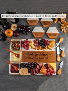 1set 13pcs Personalized Charcuterie Board, Cutting Board, Hostess Gift For Couple, Home Gift, Wedding Gift, Housewarming Gift, Unique New Home Gift,Charcuterie Board Personalized, Cheese Board, Unique Hostess Gift
