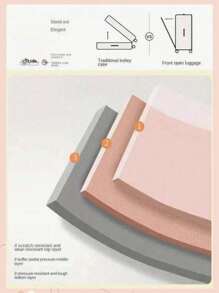 1pc Premium Solid Red Front-Opening Suitcase, Small 20-Inch Lightweight Spinner Travel Luggage With Combination Lock, Multi-Function Carry-On, Convenient And Fashionable For Modern Travelers. Available In Black, Silver, White, Red. - Burgundy - View 7