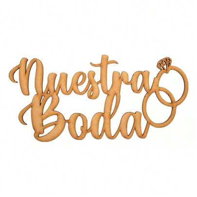Letrero Nuestra Boda Diamante 60x30cm Madera Mdf Decoracion