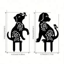 1 Pc Creative Metal Cute Dog Design Garden Stake, Home & Life Decor, Outdoor And Garden Supplies, Yard And Garden Decoration, Suitable For Outdoor Activities, Family Events, Birthdays, Weddings, Parties, And More. Various Styles Available.