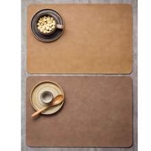 Faux Leather PU Table Placemats, Waterproof Oil-Proof Dining Mat, Heat Insulation Coasters For Home
