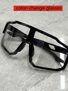 1pc Fashion Versatile Slimming Glasses, Unisex High Aesthetic Value Colorful Large Frame Eyeglasses