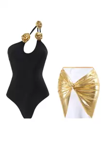 Maiô de uma peça com Estampa Floral Vintage, Controle de Barriga Que Afina, Cobertura Modesta para Férias na Praia de Verão, Estilo Hippie