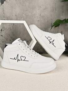 Couple's Fashion Casual Sports Shoes, Leather Riding Boots, Suitable For Daily Wear All Seasons - White - View 4