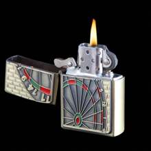 2pcs  Metal Relief Craft Kerosene Lighter Personalized Retro Grinding Wheel Cigarette Lighter, Refilled Antique Lighter, Candle Outdoor Hiking Equipment (No Butane Gas)