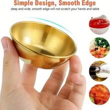 3/5/10pcs Set Stainless Steel Mini Independent Seasoning Bowls, Round Seasoning Dishes, Sushi Dipping Sauce Bowls, Appetizer Dishes,School Supplies