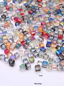 4mm 100pcs/Lot Pink Purple Cube Czech Crystal Glass Beads Cube Square Glass Loose Space Beads For Jewelry Making DIY Handmade