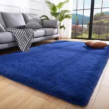 4 Meter Long By 2 Meter Wide Large Shaggy Living Room Rug - Royal Blue - View 1