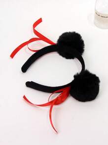 1 pieza Diadema con moño estilo Nezha, accesorio para el cabello de fiesta y cosplay - Negro - Ver 3