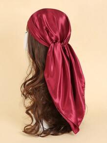 1pc Solid Color Bohemian Elegant Satin Scarf For Women, Suitable For Spring And Autumn - Multicolor - View 6