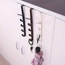 [Back Pocket Storage] 5-Hook Door Hook Back Pocket Storage Rack, 4pcs Set For Bathroom, Bedroom, Wardrobe Organization