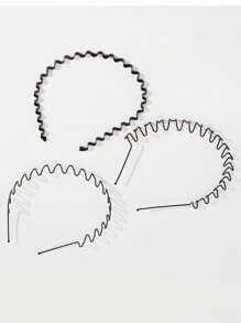 Set de 3 bandas de pelo invisibles para hombre con patrón de ola, adecuadas para uso diario, fitness, deporte, prendas para la cabeza, diademas, aros para el cabello