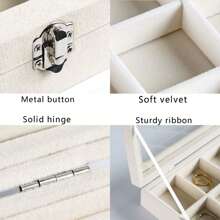 1pc Transparent Covered Jewelry Storage Tray, 24 Velvet Drawers, Jewelry Display Box With Transparent Glass Cover, Lockable, Suitable For Girls And Women To Store Necklaces, Rings, Earrings, And Various Accessories