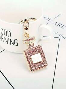 Creative And Fashionable Rhinestone Car Pendant Keychain Rhinestone Perfume Bottle Ladies Bag Pendant Accessories Bridesmaid Gifts