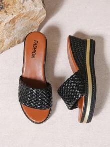 2025 New Summer High Heel Sandals, Slip-On Women Slippers, Versatile Casual Women Shoes, Outdoor Slide Sandals, Vacation Beach Women Sandals, Black & White Women Sandals, Platform Women Sandals, Espadrille Wedge Women Sandals