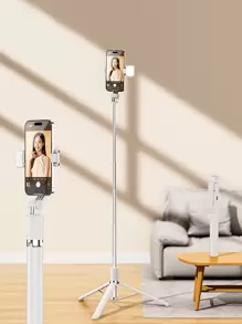 Trépied Perche à Selfie de 170 cm/67 pouces, avec éclairage d'appoint, trépied en aluminium extensible avec télécommande Bluetooth, compatible avec les smartphones et Android, parfait pour les voyages, le vlog, la vidéo et la photo - avec éclairage d'appoint compatible avec les et les smartphones Android pour les vacances d'été, les voyages, l'éclairage d'appoint, les activités de plein air, le support de diffusion en direct