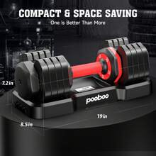 Pooboo 55LB Adjustable Dumbbells 15lb To 55lb Adjustable Dumbbells For Home Gym Exercise Equipment - Single - View 5