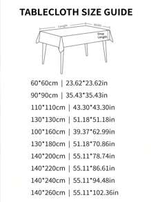 1 件美式复古简约涤纶亚麻流苏桌布，耐热矩形桌布适用于厨房、餐桌、咖啡桌、电视柜、家庭聚会、户外野餐
