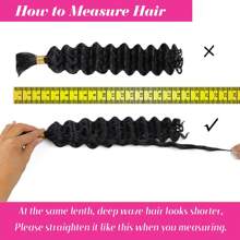 Human Braiding Hair Curly Water Wave Human Bulk Hair For Braiding No Weft 12A Brazilian Virgin Human Braiding Hair For Boho Braids Wet And Wavy Braids Extensions - Natural Black - 查看 9